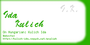 ida kulich business card